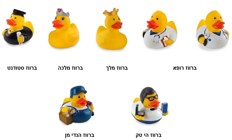 ברווזי PVC במבחר עיצובים 