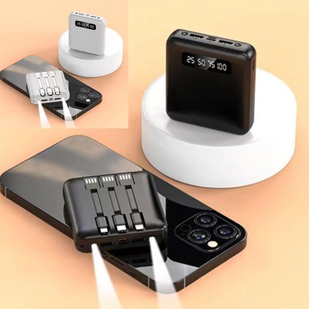 מטען לנייד 8.000 MAH כבלים מובנים מטען לנייד 8.000 MAH כבלים מובנים