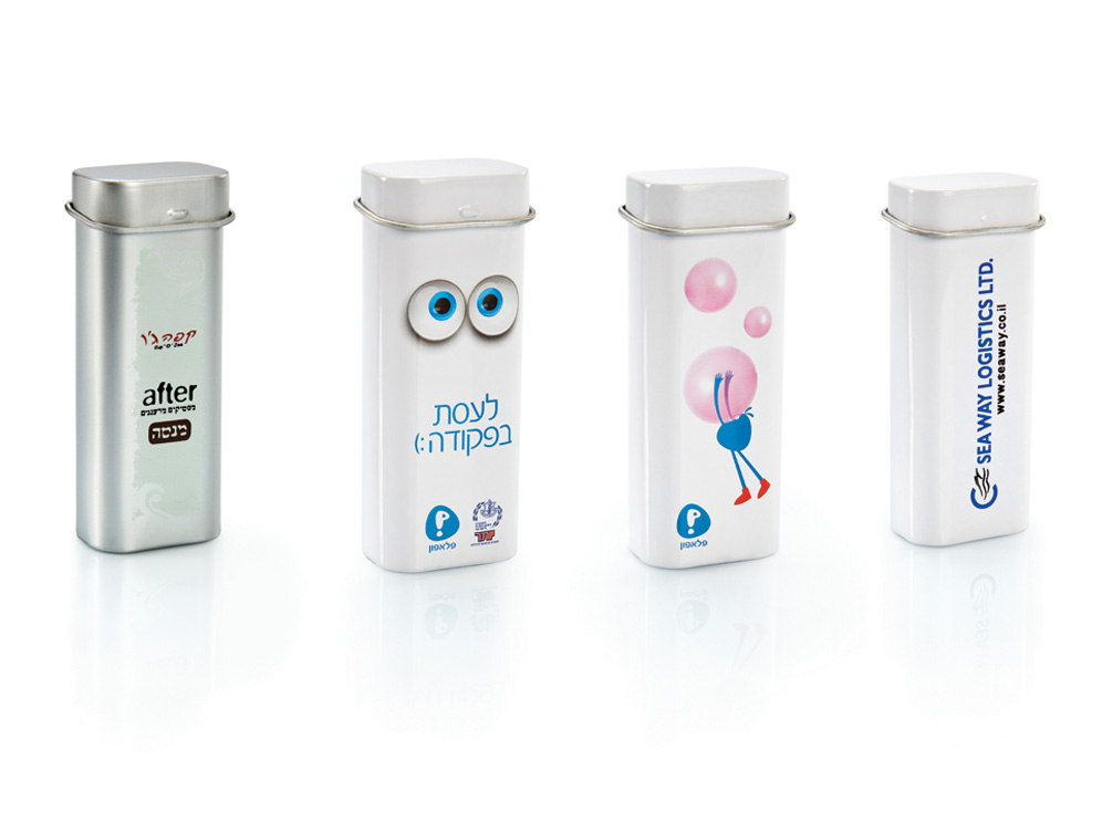 קופסאות מתכת במילוי מסטיקים