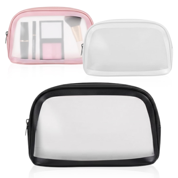 קלמר / תיק  כלי רחצה דמוי עור שקוף 