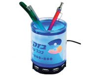 מפצל USB כוס לעטים עם לוח שנה 