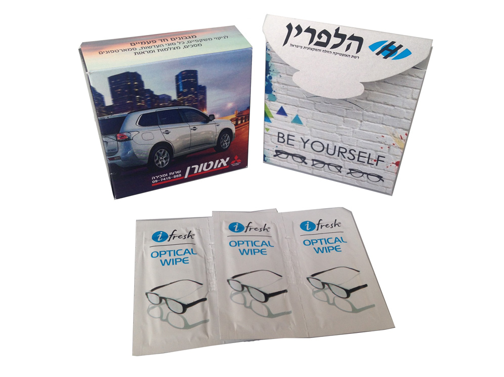 מארז 36 מגבונים לניקוי משקפים מארז 36 מגבונים לניקוי משקפים