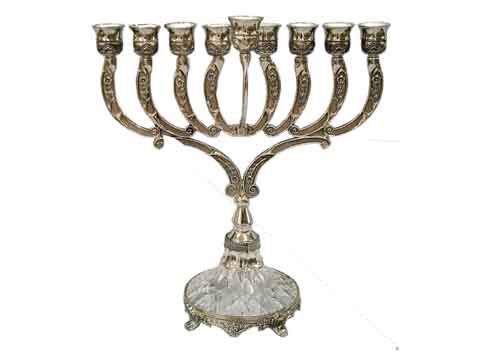 חנוכיה ניקל בשילוב קריסטל חנוכיה ניקל בשילוב קריסטל