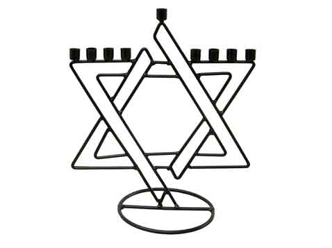 חנוכיה מתכת מגן דוד